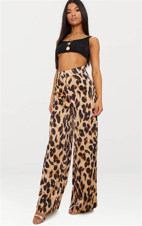 leopard print wide leg baggy jeans.